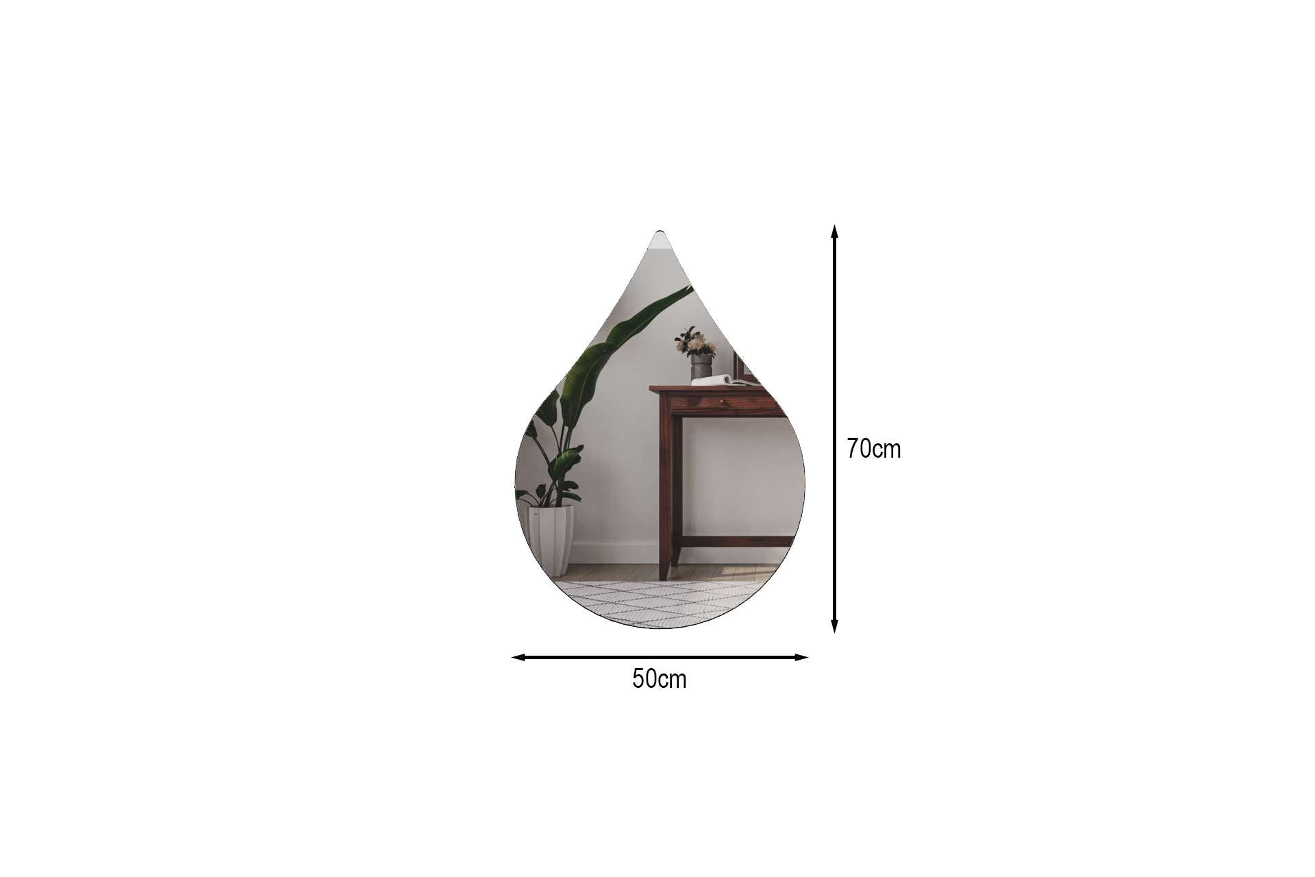 Espelho – 50 cm x 70 cm – Preto – MDF