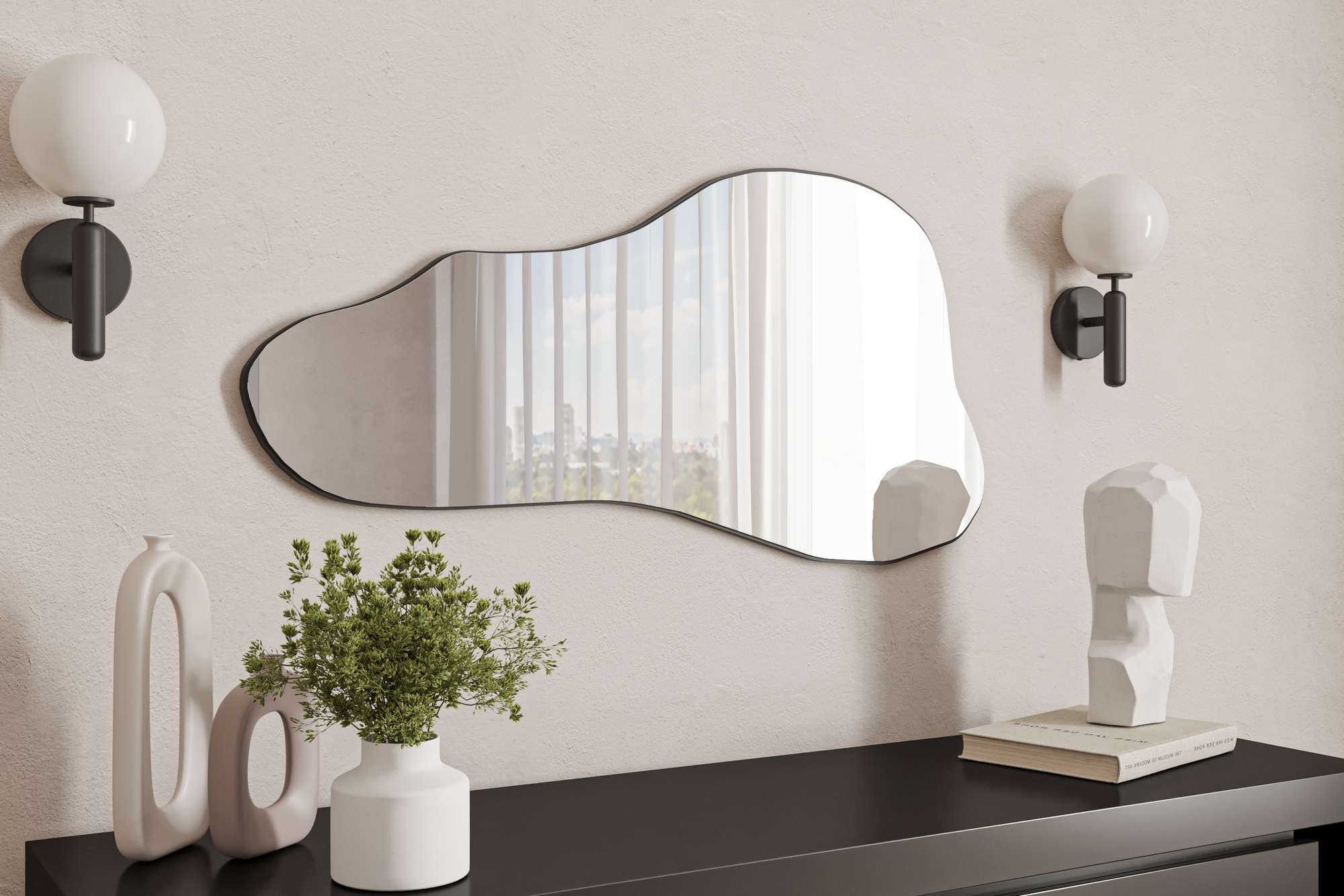 Espelho – 60 cm de largura – 120 cm de altura – 100% MDF – Preto