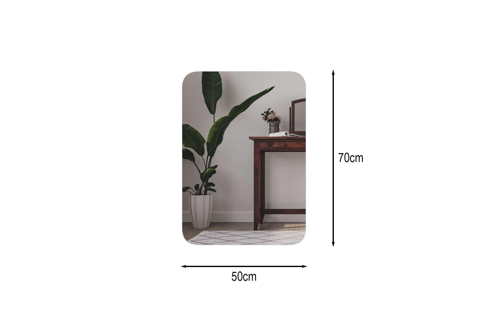 Espelho LED – 50 cm x 70 cm – Branco – MDF