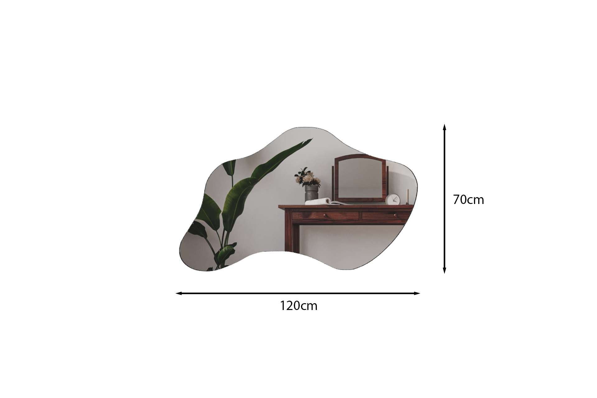 Espelho – 60cm x 120cm – Preto – MDF