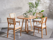 Mesa de jantar – 100 cm x 75 cm x 100 cm – Cor de madeira natural – Madeira de faia