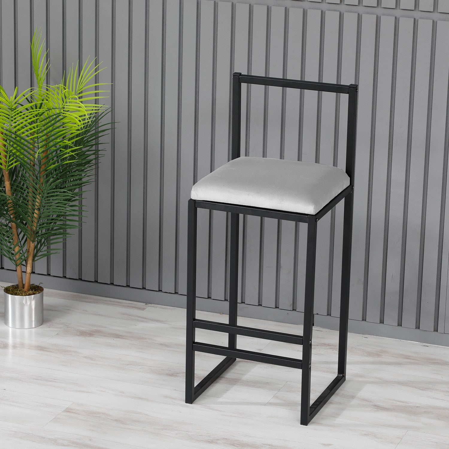 Banco de Bar – 35x35x84 cm – Creme – Metal