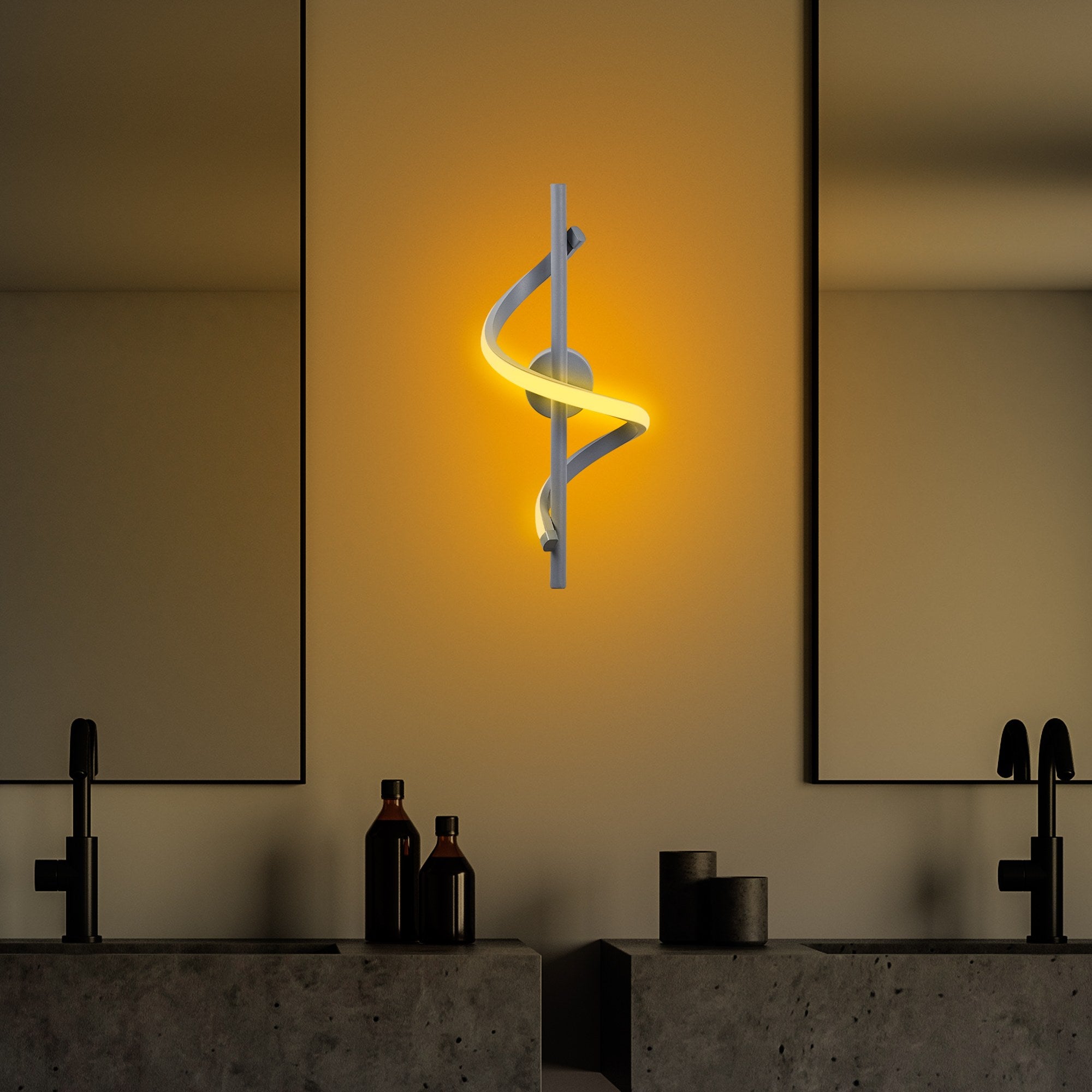 Candeeiro de Parede cinza elegante, corpo de metal, 16 x 41 x 25 cm | LED SMD 11 W 3000 K | Classificação IP20, perfeita para decoração moderna e iluminação ambiente