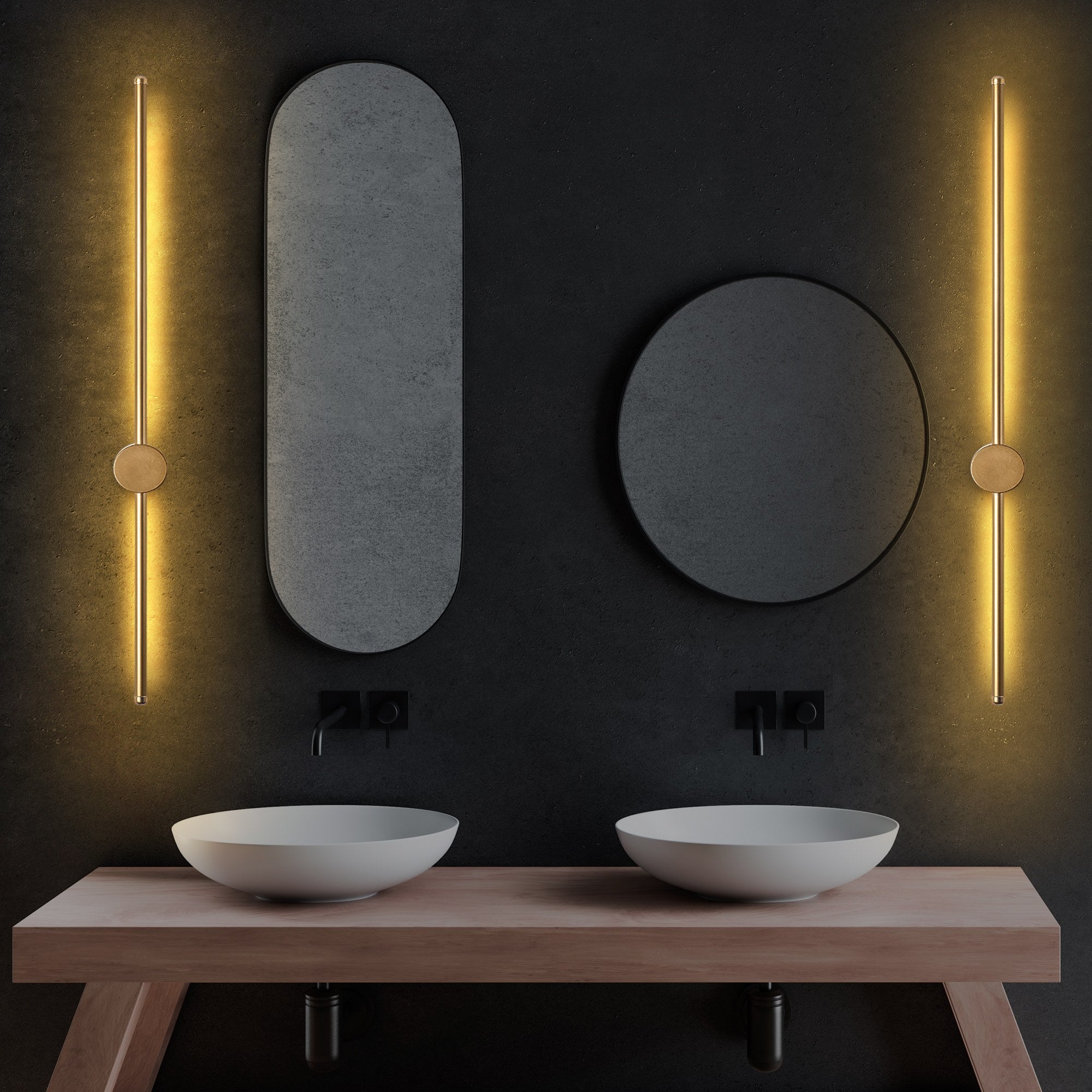 Candeeiro de Parede Elegante Dourada, Corpo em Metal, 91 x 10 x 7 cm | LED SMD 13W 3000K | Iluminação Elegante para Decoração e Ambiente Modernos
