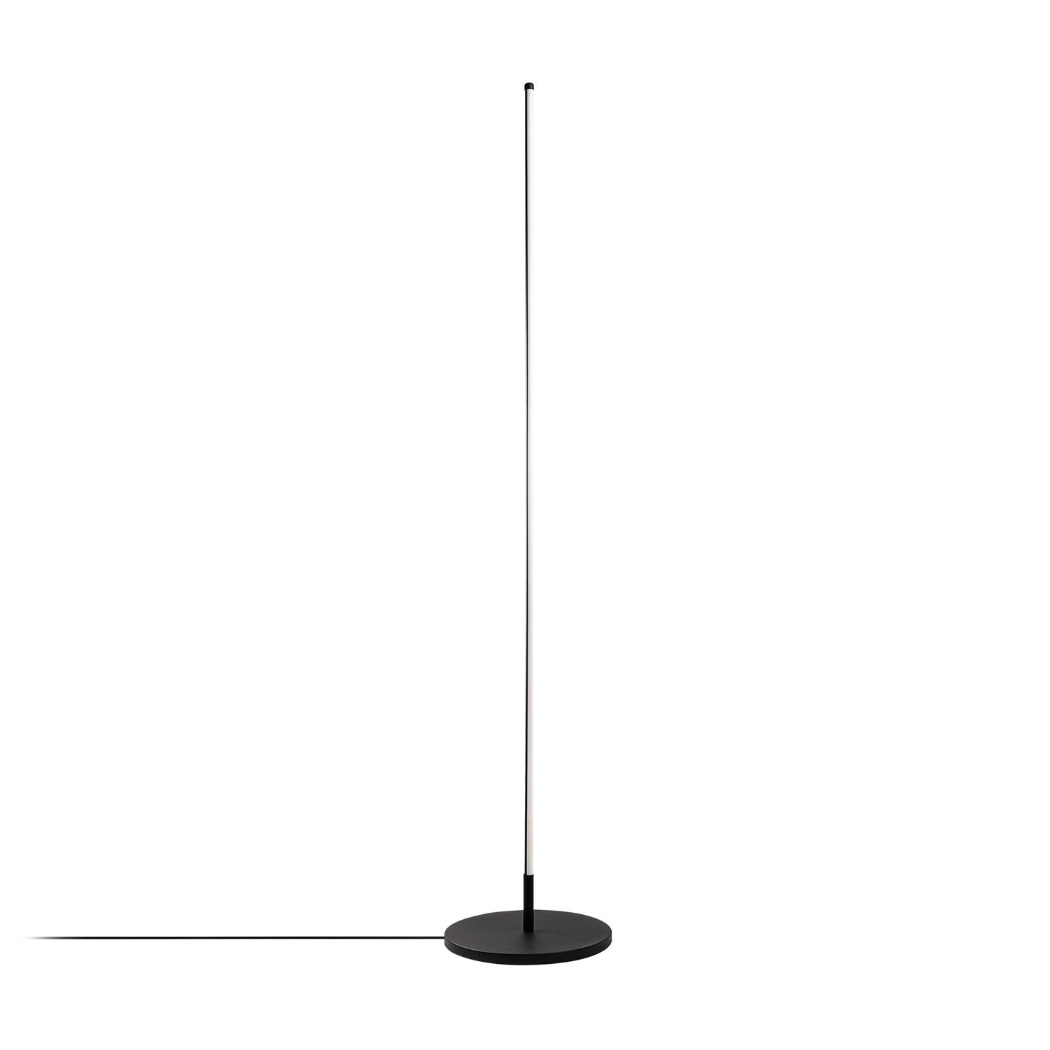 Candeeiro de Pé Elegante Preta, Corpo de Metal, 153 cm de Altura, Base de 30 cm, LED de 36 W, Luz Quente de 3000 K | Perfeita para Salas de Estar e Quartos Modernos