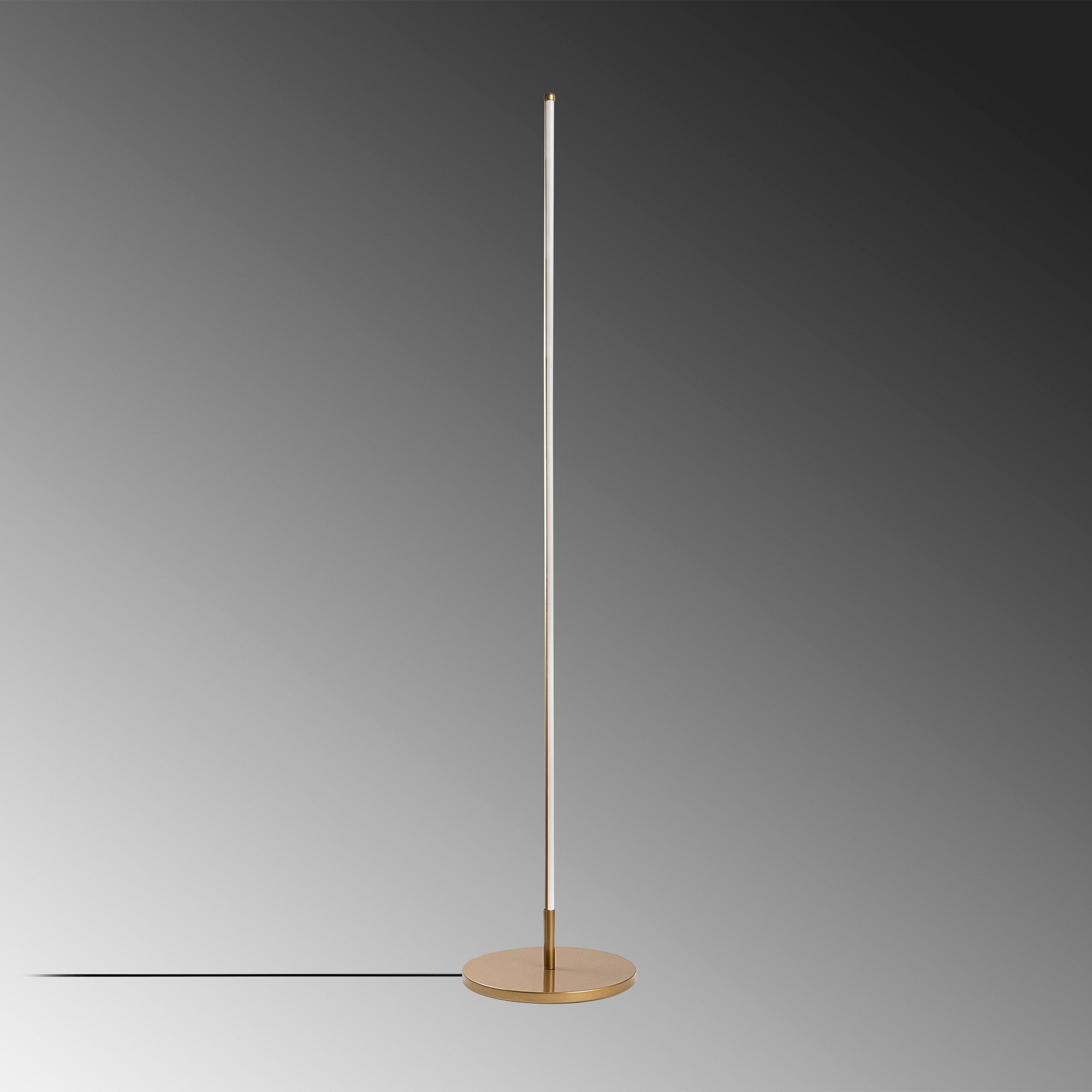 Candeeiro de Pé Elegante Dourada, Corpo de Metal, 153 cm de Altura, Base de 30 cm | LED 36W 3000K | Iluminação Elegante para Decoração Moderna de Casa e Escritório