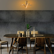 Candeeiro de Teto Dourado Elegante, Corpo em Metal, 41 x 16 x 25 cm | LED SMD 11W 3000K | Iluminação Elegante para Decoração Moderna de Casa e Salas de Jantar