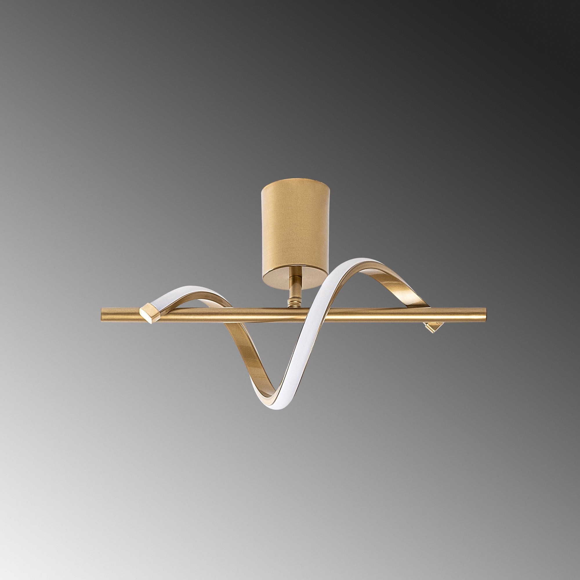 Candeeiro de Teto Dourado Elegante, Corpo em Metal, 41 x 16 x 25 cm | LED SMD 11W 3000K | Iluminação Elegante para Decoração Moderna de Casa e Salas de Jantar