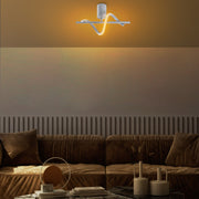 Candeeiro de Teto Cinza Elegante, Corpo em Metal, 41 x 16 x 25 cm | LED SMD 11W 3000K | Iluminação Elegante para Decoração Moderna, Classificação IP20