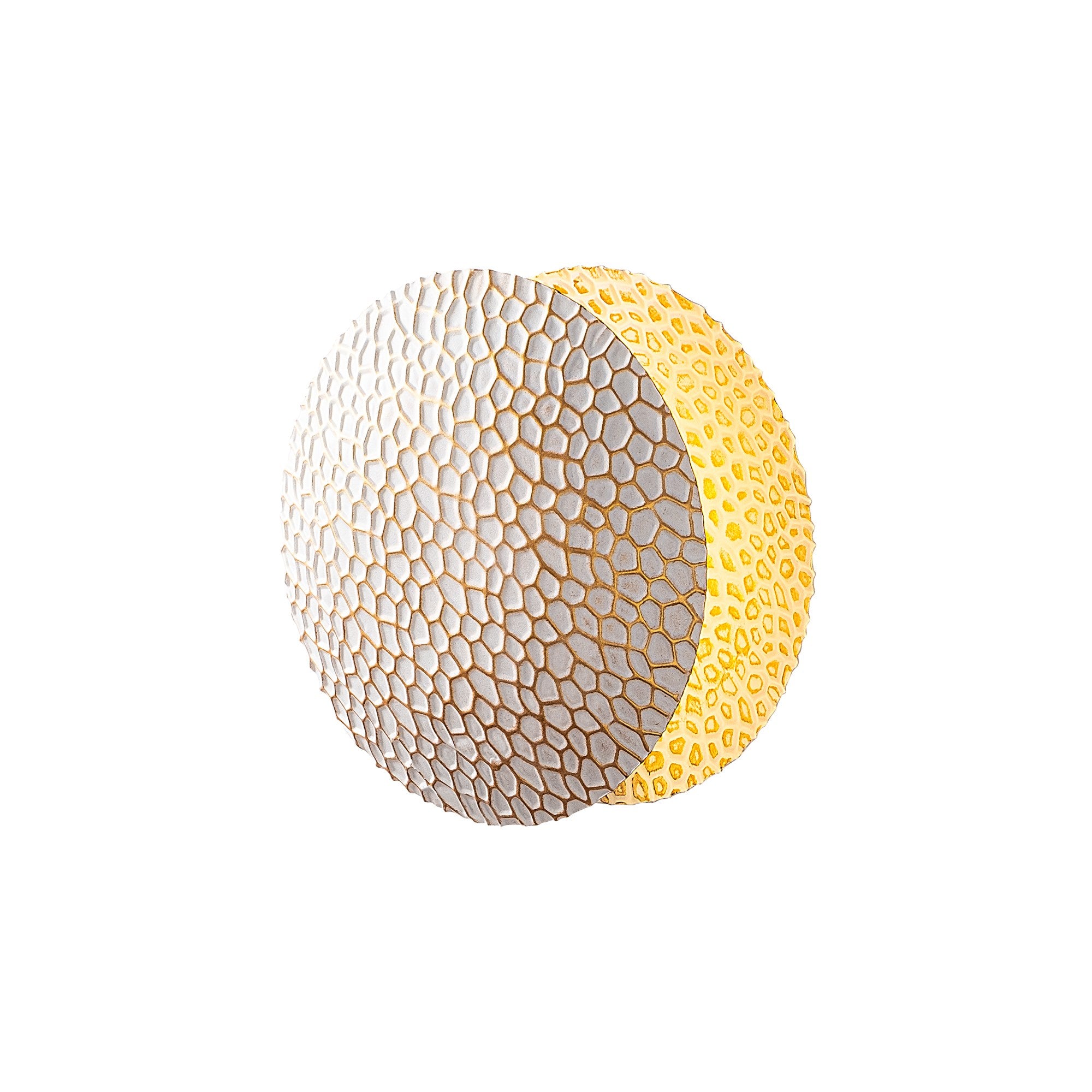Candeeiro de Parede Elegante com Corpo em Metal, Acabamento Branco e Dourado, 21x21x15 cm | LED SMD 5W 3000K | Iluminação Elegante para Decoração e Ambiente Modernos