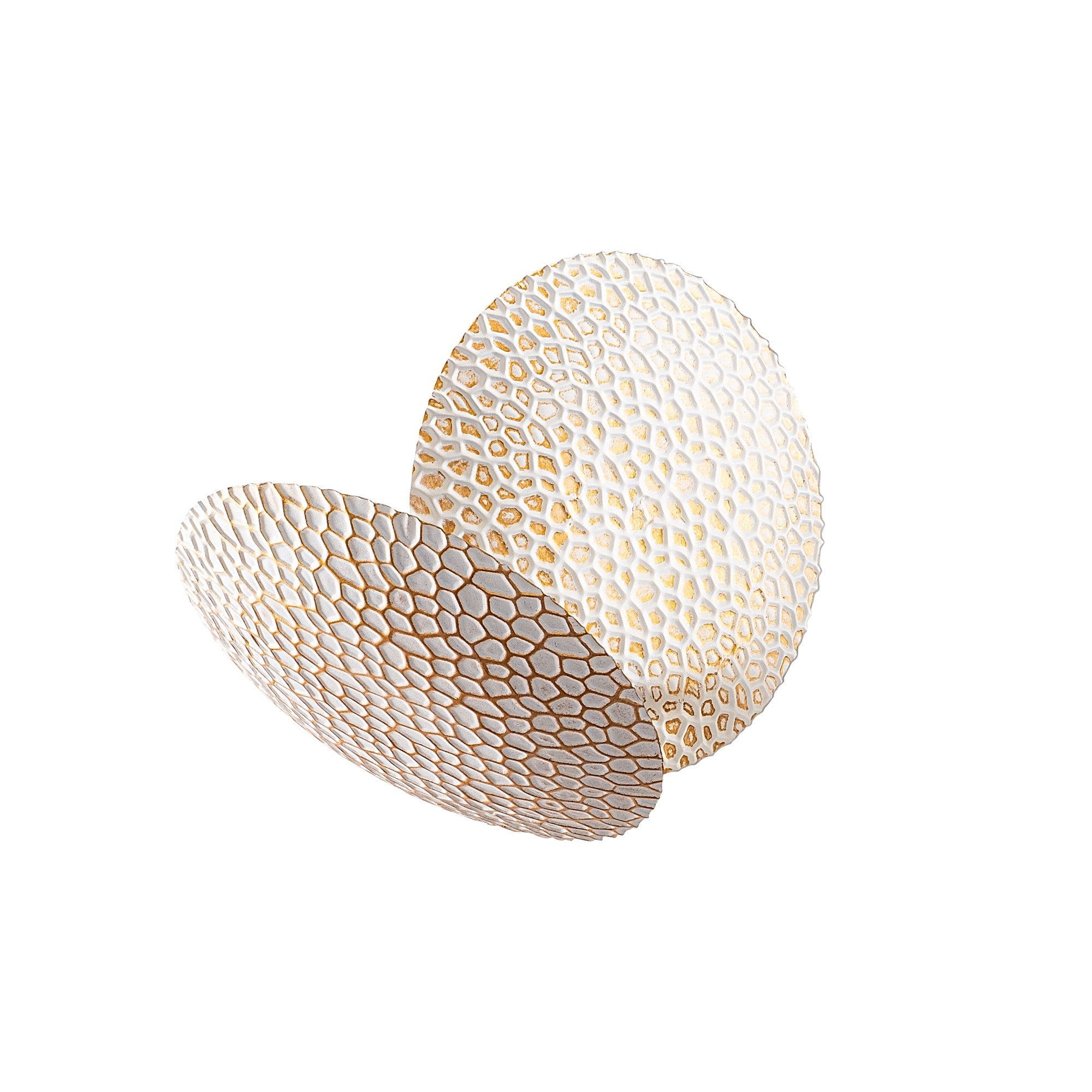Candeeiro de Parede Elegante com Corpo em Metal, Acabamento Branco e Dourado, 21x21x15 cm | LED SMD 5W 3000K | Iluminação Elegante para Decoração e Ambiente Modernos