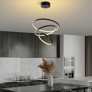 Candeeiro de Teto Preto Elegante, Corpo em Metal, 50 cm de Largura x 80 cm de Altura | LED SMD 28W 3000K | Iluminação Elegante para Decoração e Ambiente Modernos