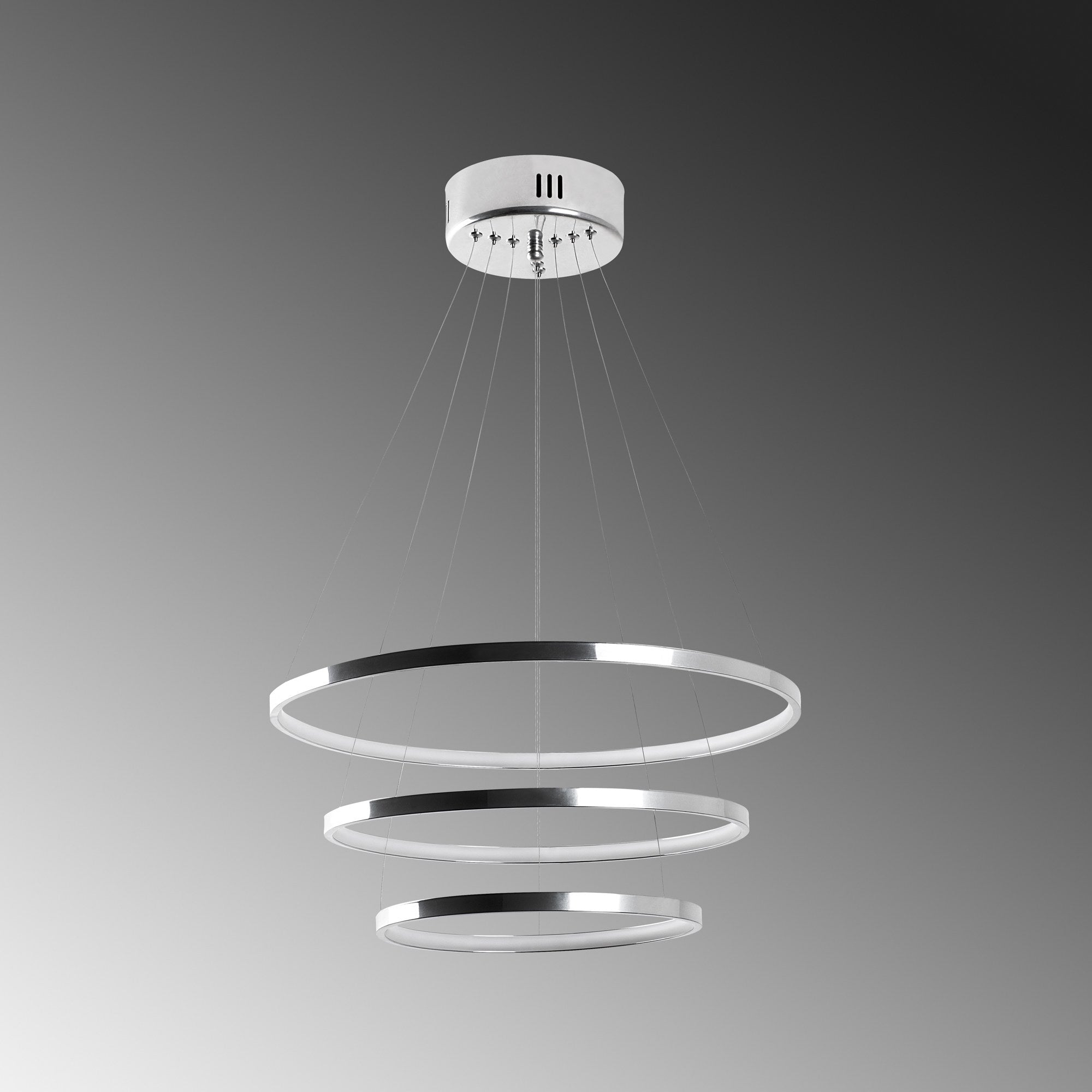 Candeeiro de Teto Cromado Elegante, Corpo em Metal, 50 cm de Largura x 80 cm de Altura | LED SMD 28W 3000K | Iluminação Elegante para Decoração e Ambiente Modernos