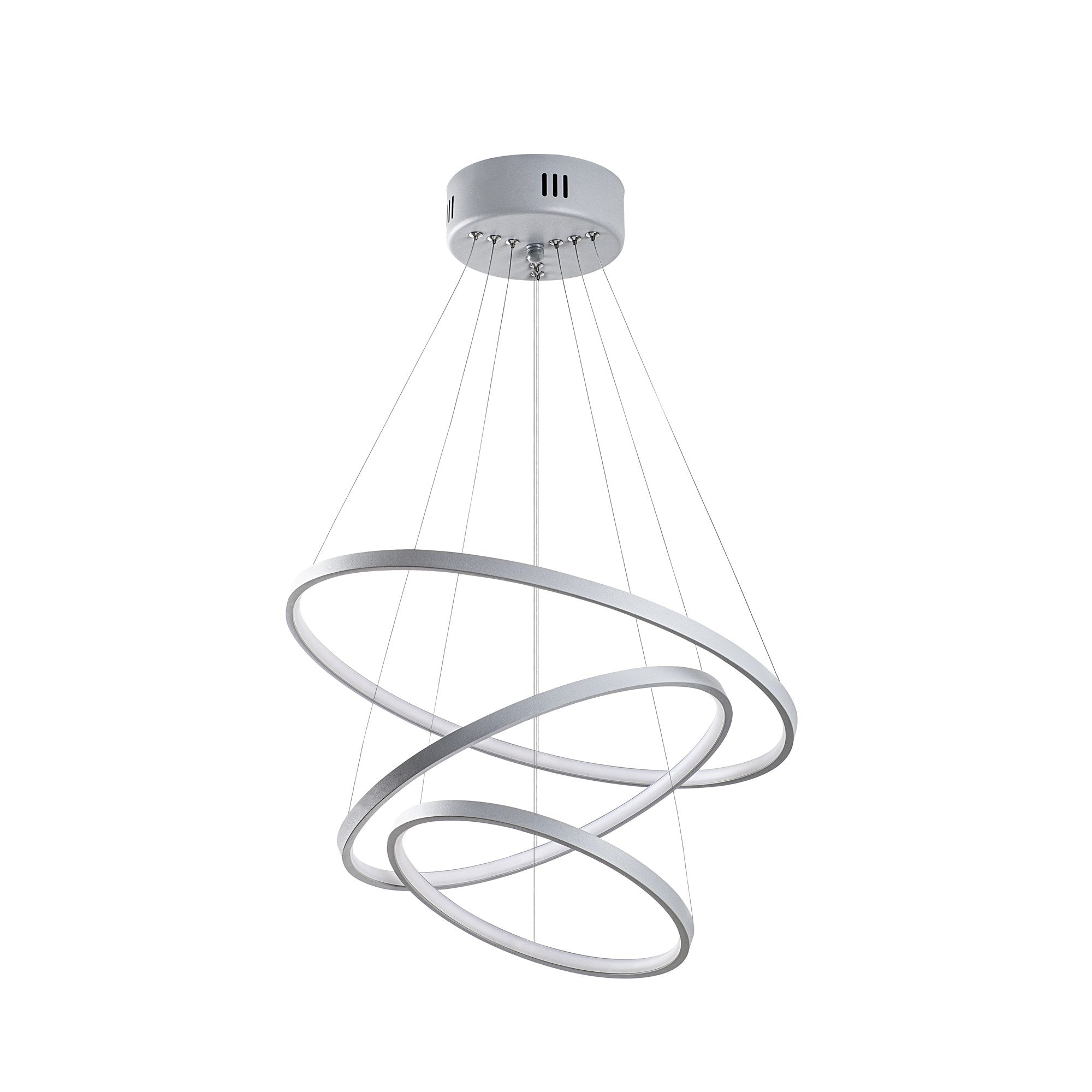 Candeeiro de Teto Cinza Elegante, Corpo de Metal, 50 cm de Largura x 80 cm de Altura | LED SMD 28W 3000K | Iluminação Elegante para Decoração e Ambiente Modernos