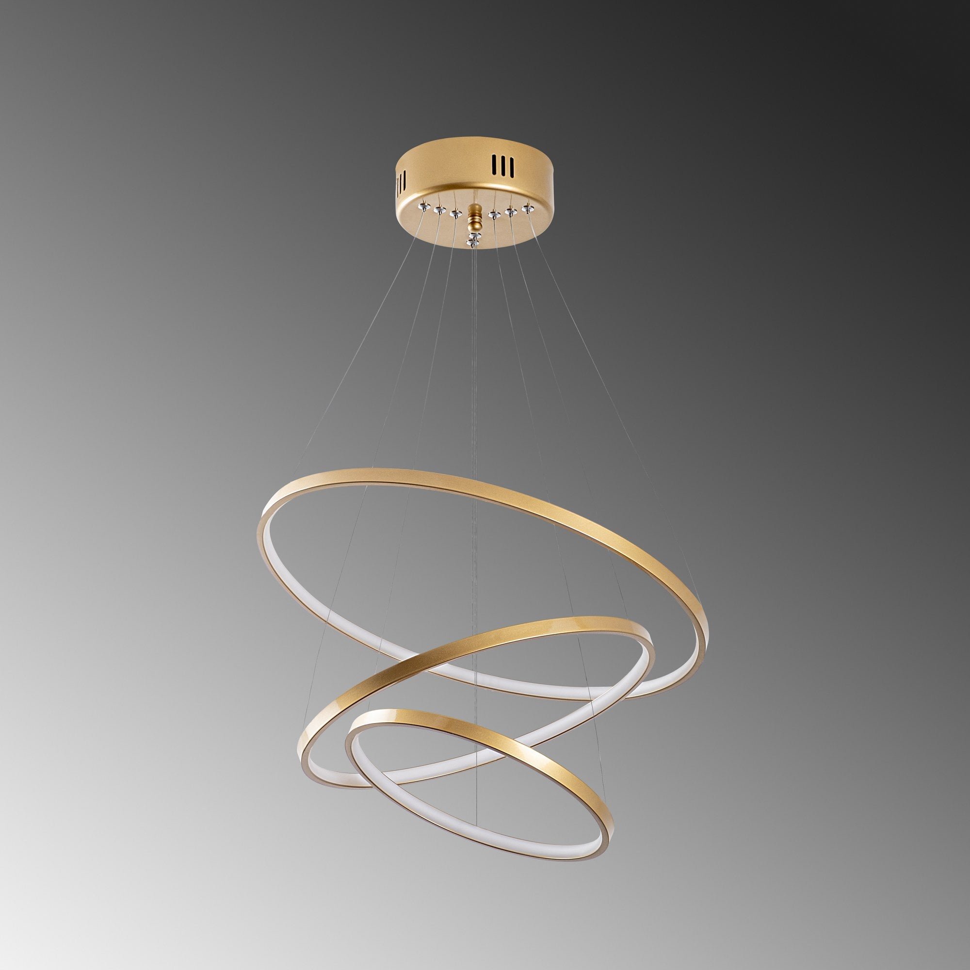 Candeeiro de Teto Dourado Elegante, Corpo em Metal, 50 cm de Largura x 80 cm de Altura | LED SMD 28W 3000K | Iluminação Elegante para Decoração e Ambiente Modernos