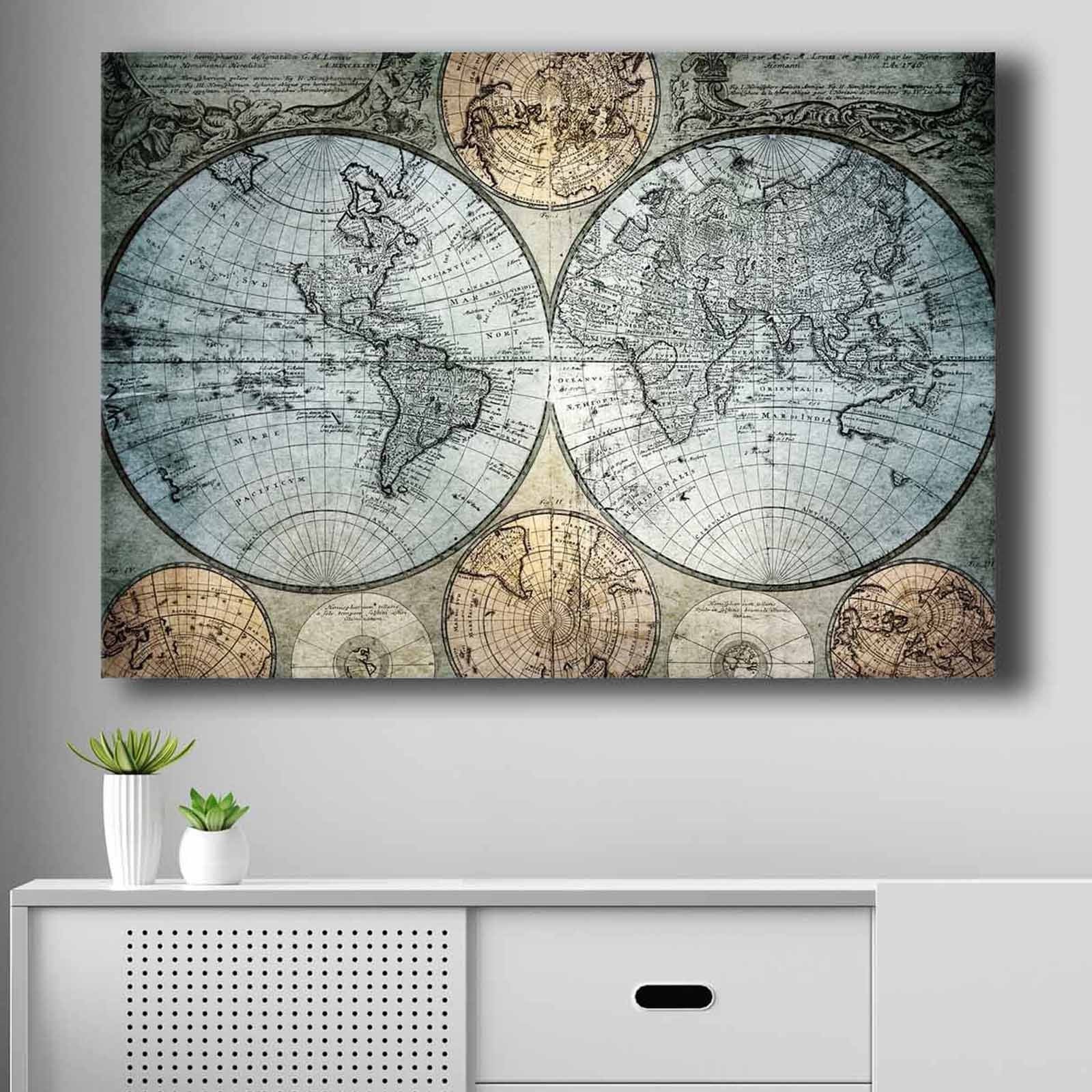 Tela Decorativa em Canvas 100% 70x100 cm com Moldura em Pinho – Azul, Bege ou Preto