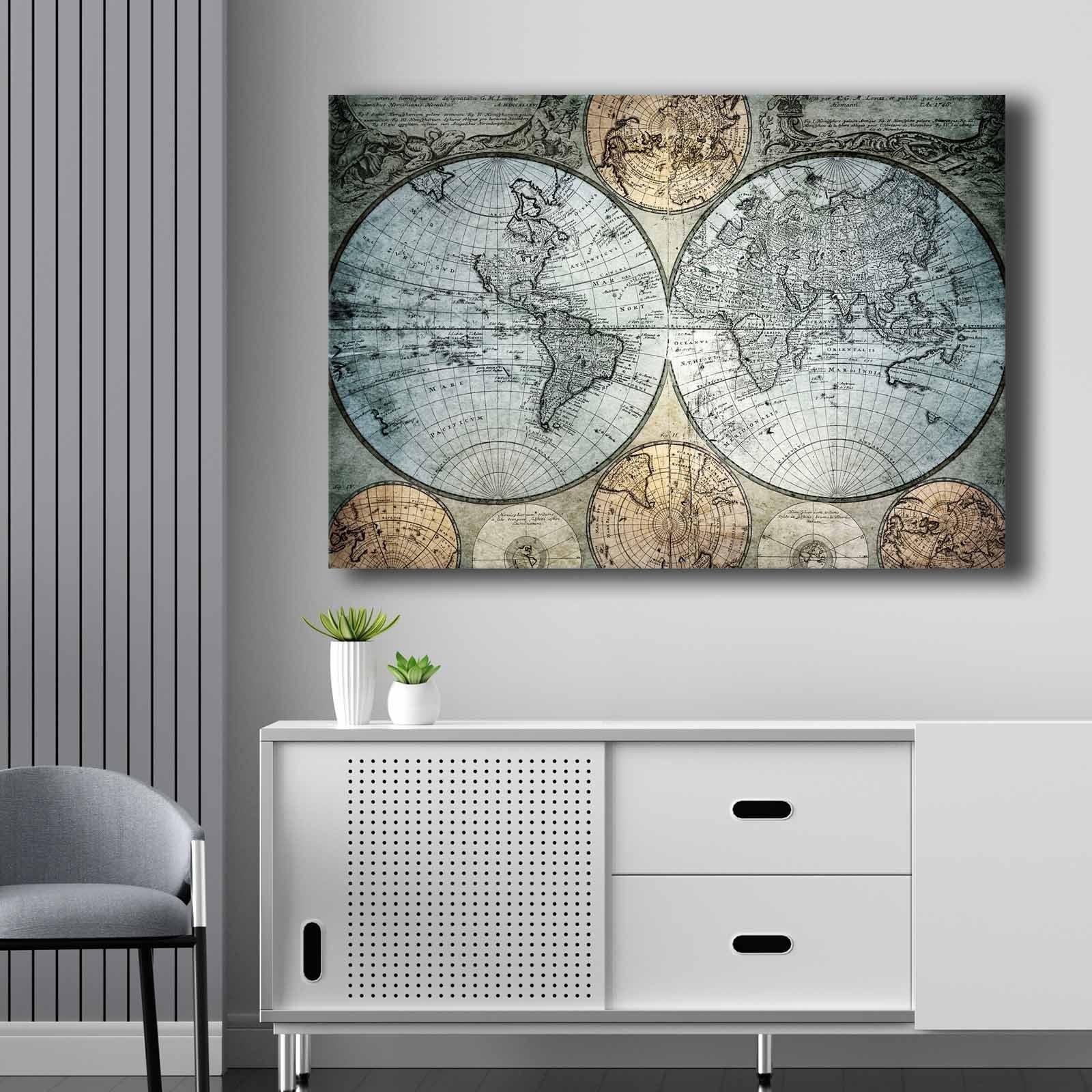 Tela Decorativa em Canvas 100% 70x100 cm com Moldura em Pinho – Azul, Bege ou Preto