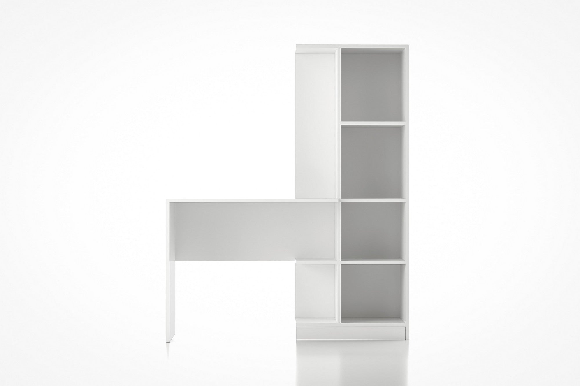 Secretária de Estudo/Escritório Moderna, Branca, 128 x 157 x 45 cm | Painel de Partículas 100% Revestido em Melamina, 18 mm de Espessura | Elegante e Funcional para Escritório e Estudo em Casa