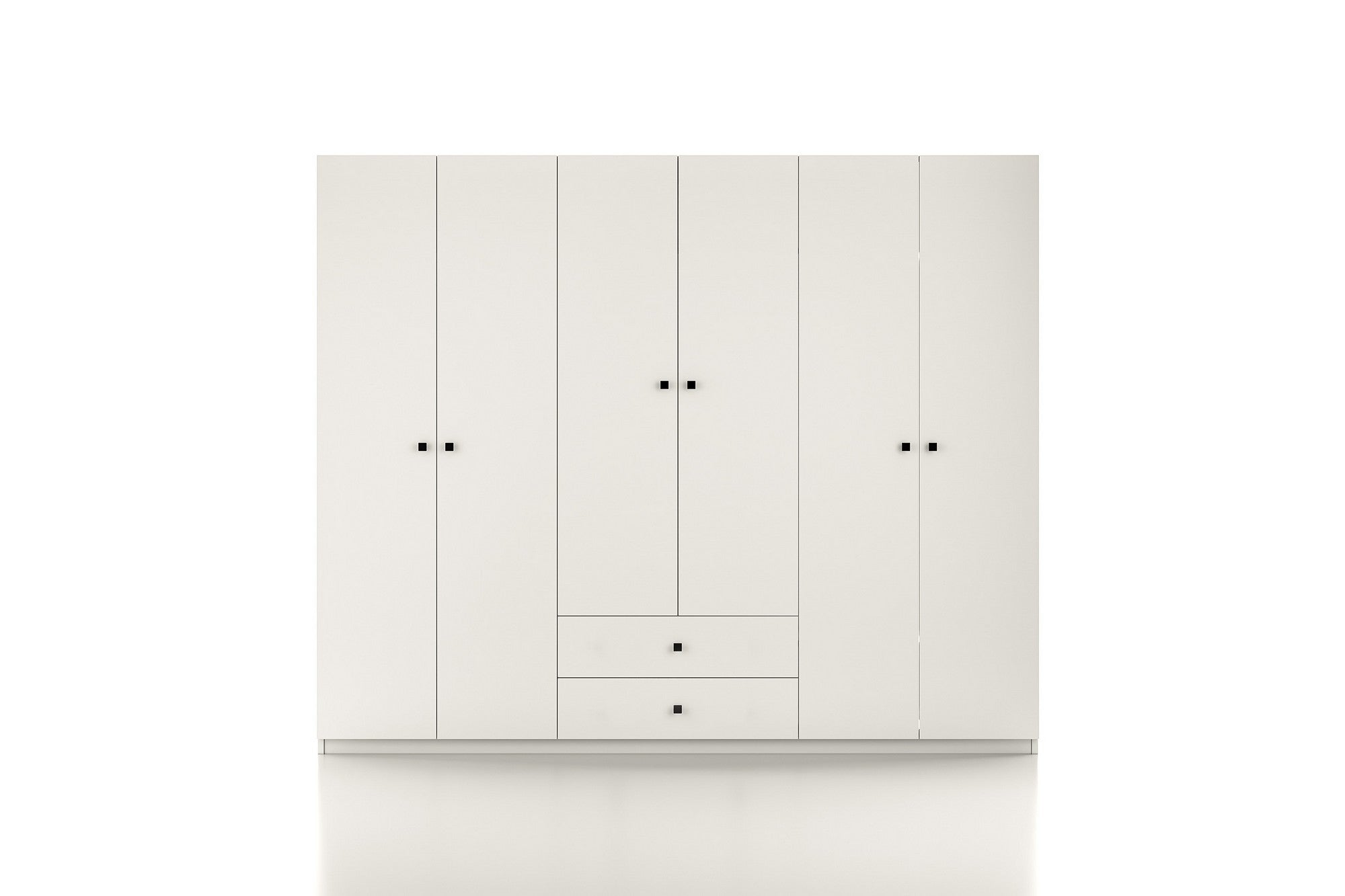 Guarda-roupa branco elegante, 180 x 180 x 43 cm | Painel de partículas 100% revestido em melamina, 18 mm de espessura | Perfeito para quartos modernos e soluções de armazenamento