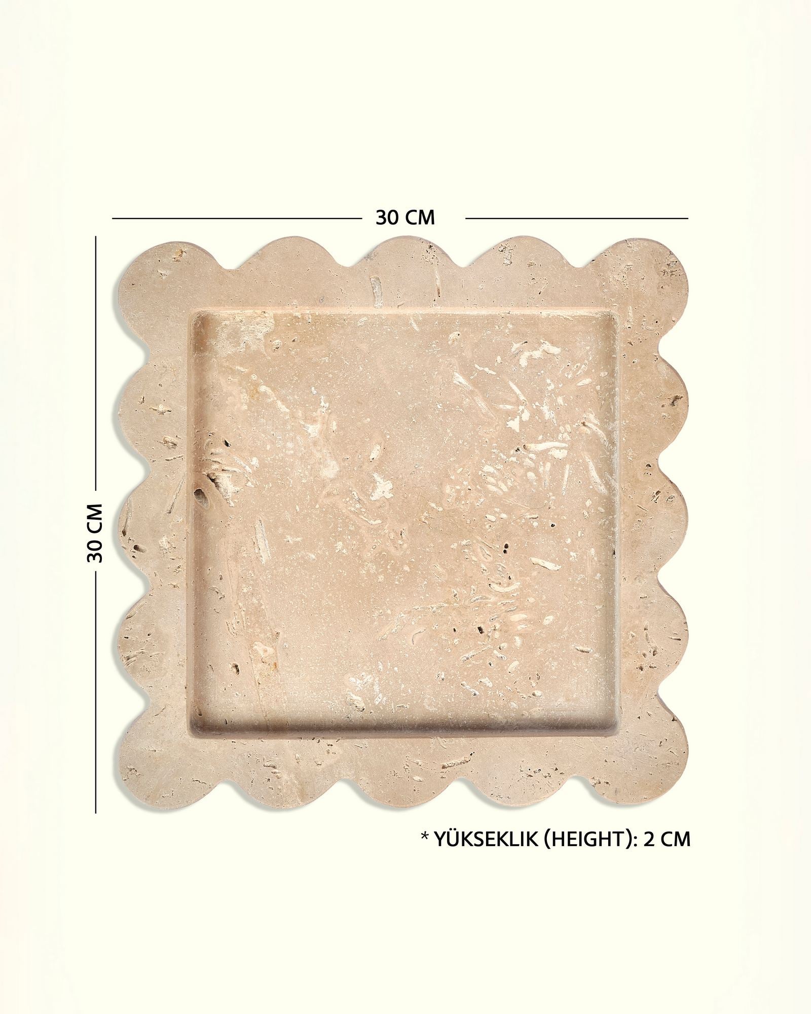 Organizador de Cozinha – 30 x 30 x 2 cm – Bege – Mármore Travertino