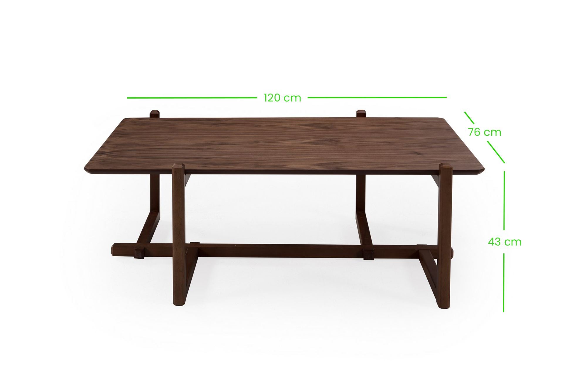 Mesa de Centro – 120 cm x 76 cm x 43 cm – Noz – Painéis de partículas revestidos a melamina