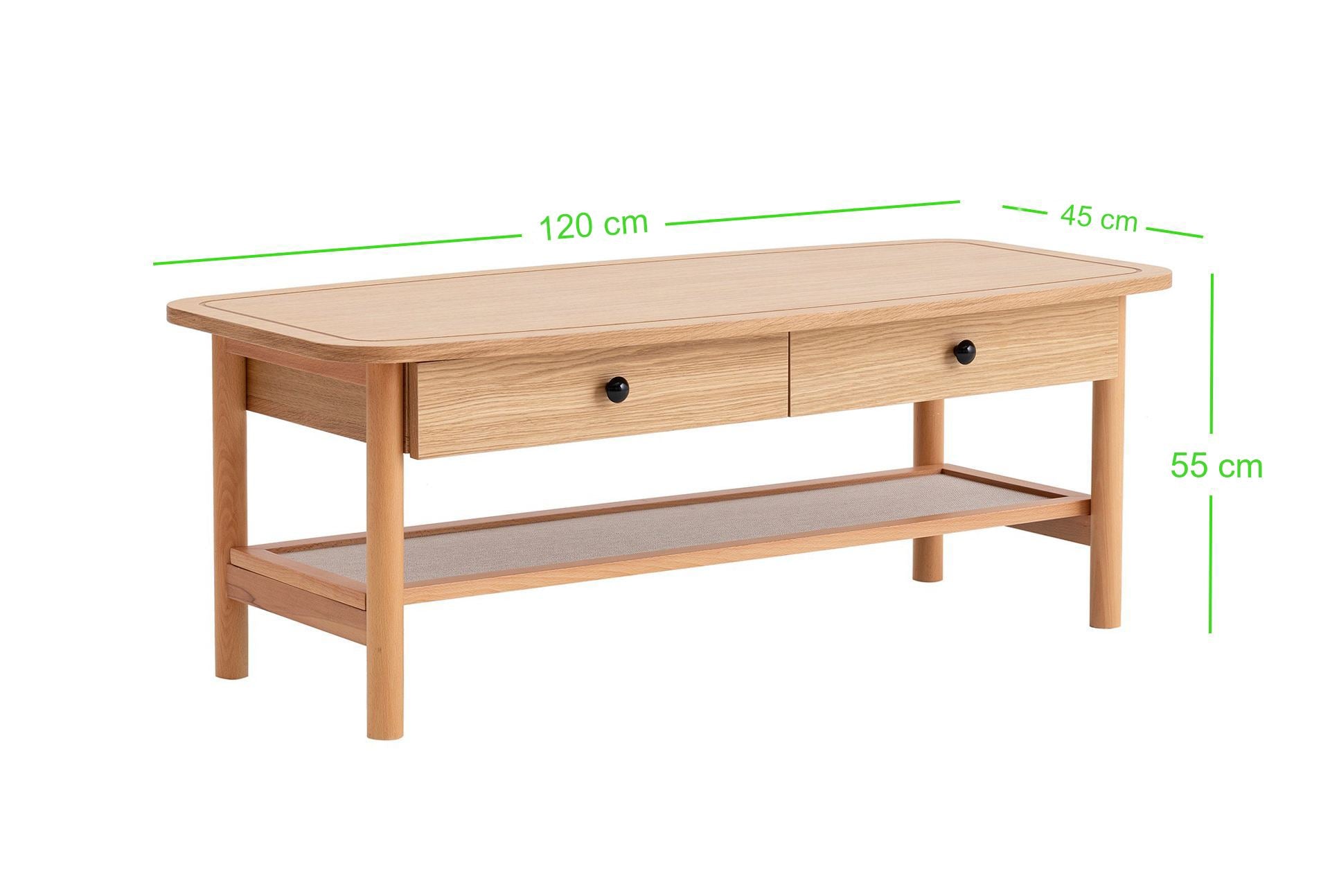 Mesa de Centro – 120cm x 55cm x 45cm – Natural – MDF