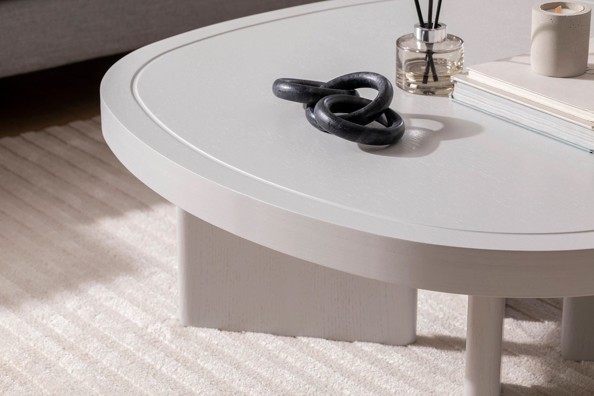 Mesa de Centro – 92 cm largura, 35 cm altura, 92 cm profundidade – Cinza – MDF