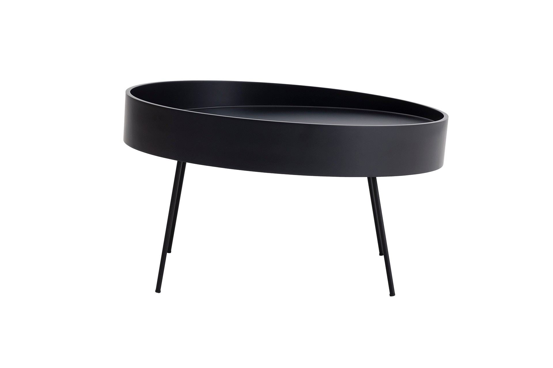 Mesa de Centro – 80 cm x 47 cm x 80 cm – Antracite – MDF com pernas metálicas