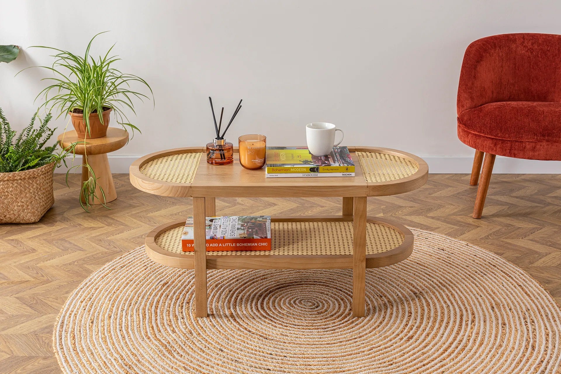 Mesa de Centro – 91cm x 42cm x 36cm – Natural – Aglomerado