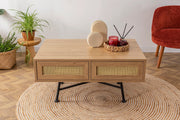 Mesa de Centro – 90 cm x 44 cm x 60 cm – Natural – Aglomerado e Metal