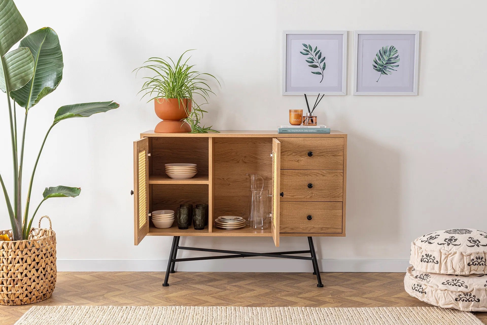 Aparador – 120 cm x 90 cm x 40 cm – Natural – Aglomerado