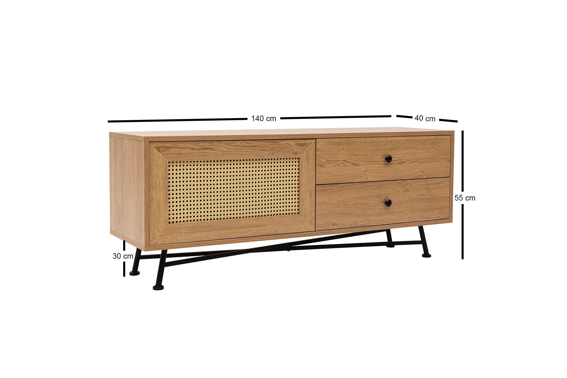 Móvel de TV – 140 cm x 55 cm x 40 cm – Natural – Aglomerado