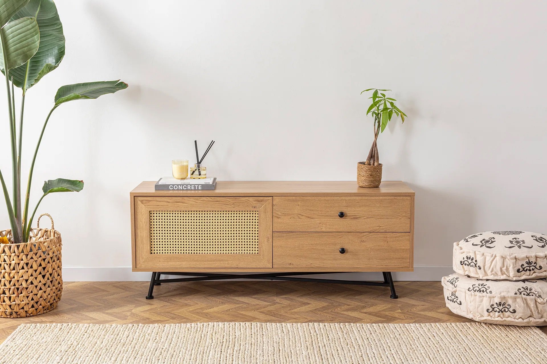 Móvel de TV – 140 cm x 55 cm x 40 cm – Natural – Aglomerado