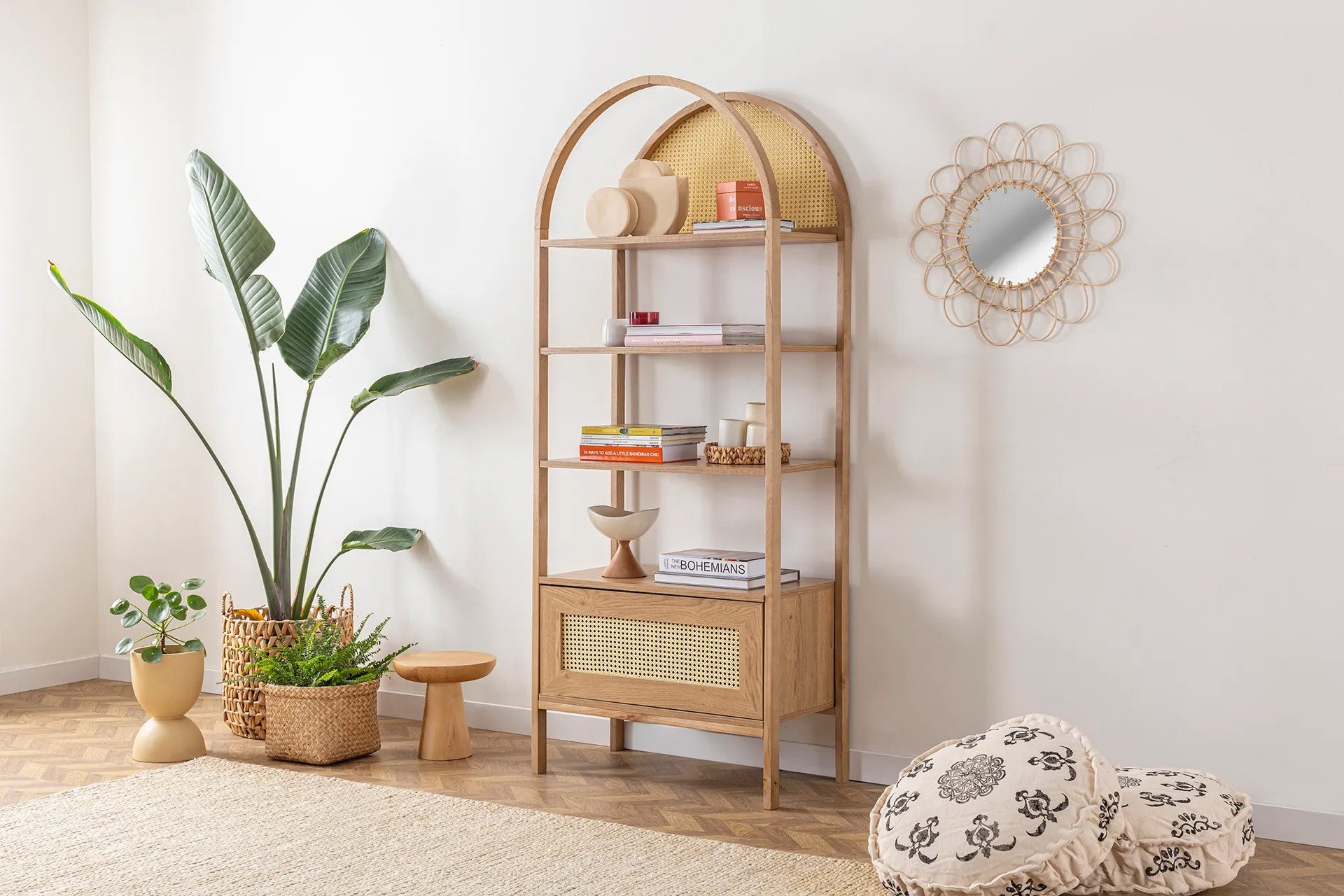 Estante – 75 cm L x 182,5 cm A x 40 cm P – Cor natural – Aglomerado e madeira