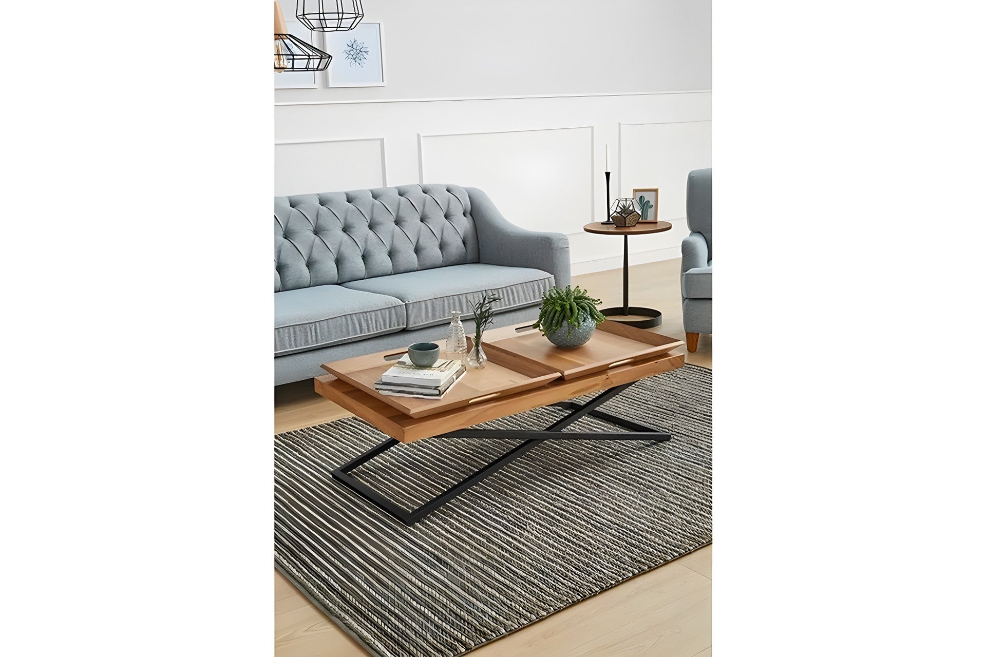 Mesa de Centro – 120 cm x 42 cm x 60 cm – Nogueira – MDF