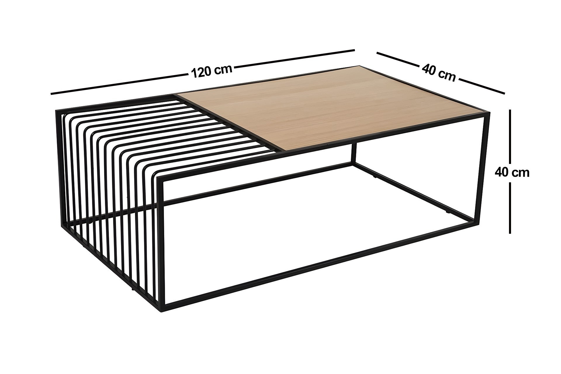 Mesa de Centro – 120 cm x 40 cm x 40 cm – Nogueira – MDF