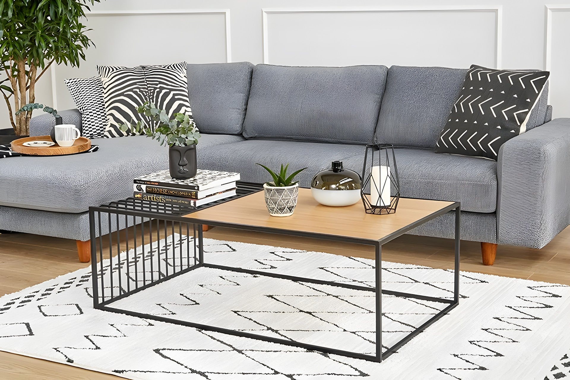 Mesa de Centro – 120 cm x 40 cm x 40 cm – Nogueira – MDF