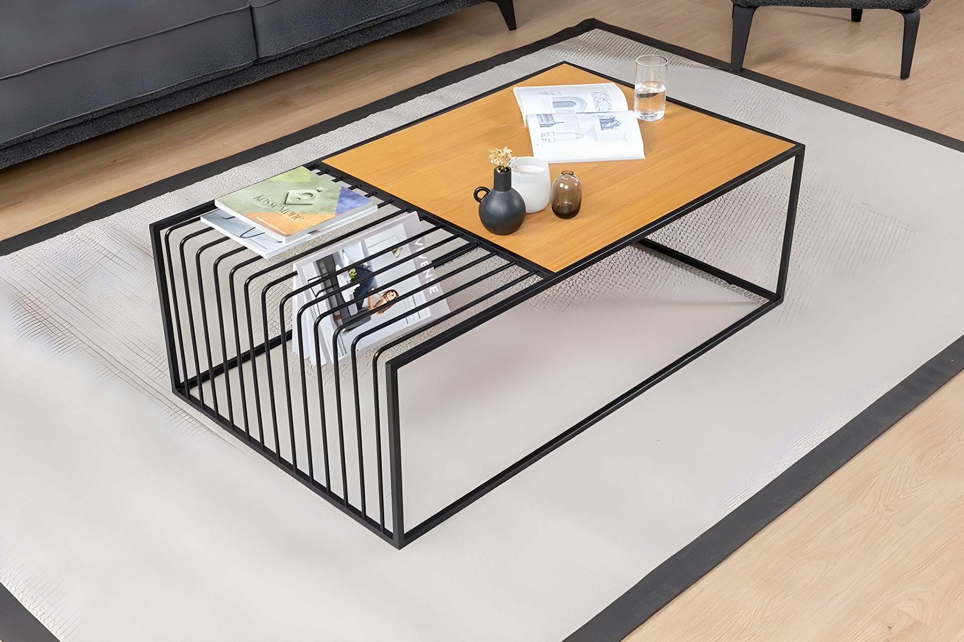 Mesa de Centro – 120 cm x 40 cm x 40 cm – Nogueira – MDF