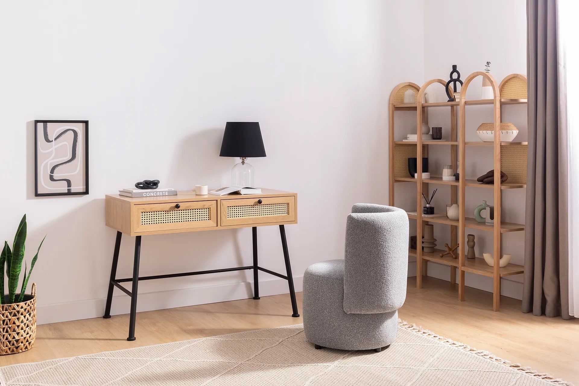 Secretária de Estudo – 107 cm x 83 cm x 58 cm – Natural – Aglomerado