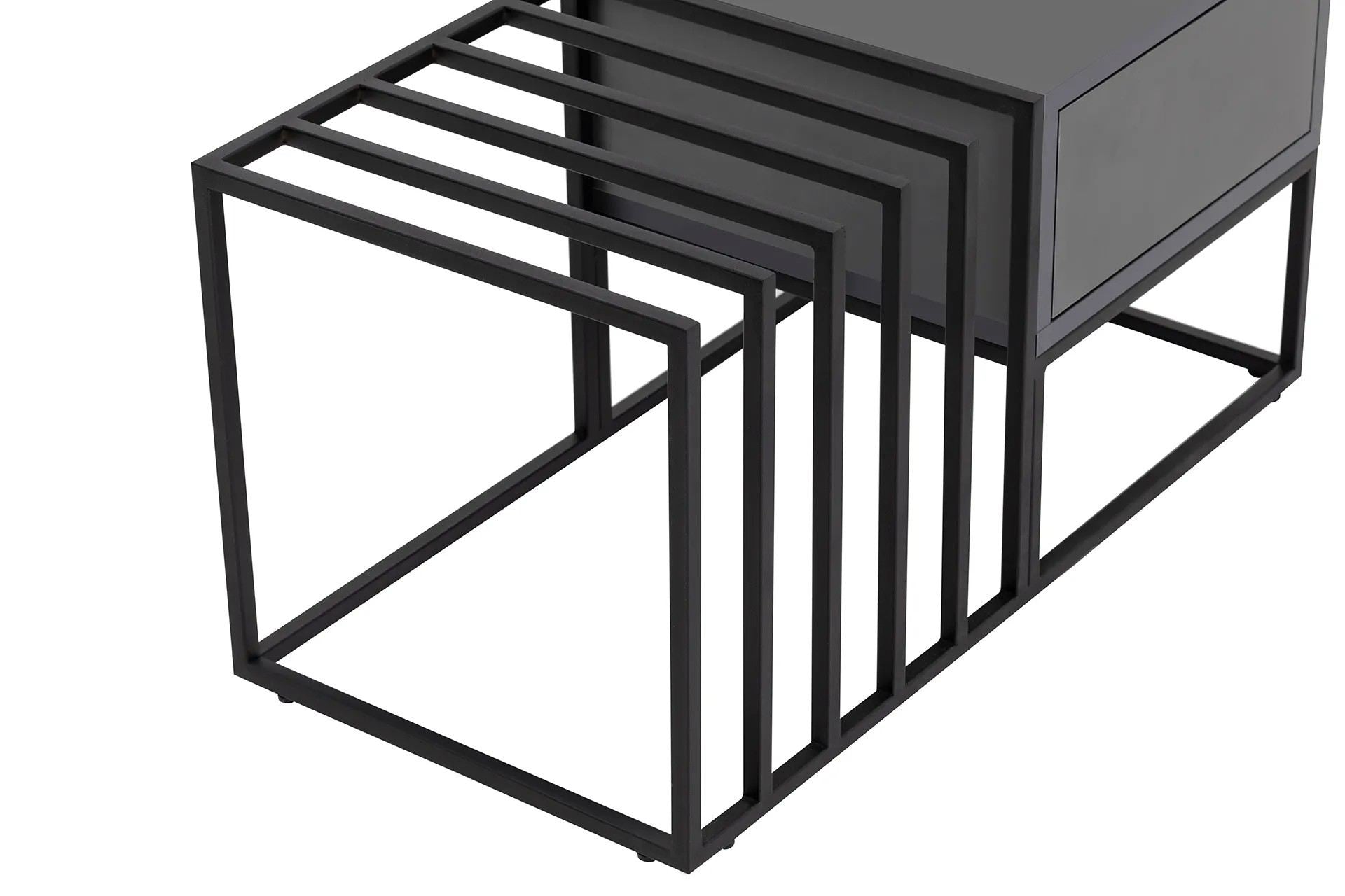 Mesa de Centro – 90 cm x 37 cm x 90 cm – Preto – Aglomerado com revestimento de melamina