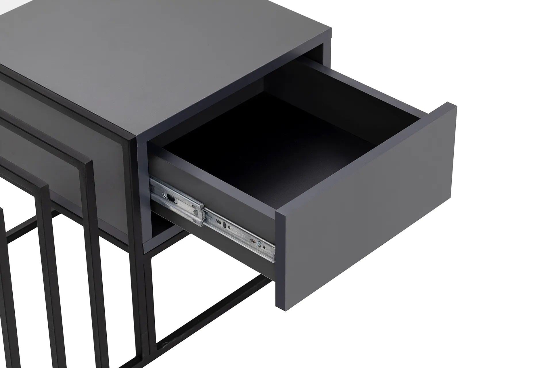 Mesa de Centro – 90 cm x 37 cm x 90 cm – Preto – Aglomerado com revestimento de melamina