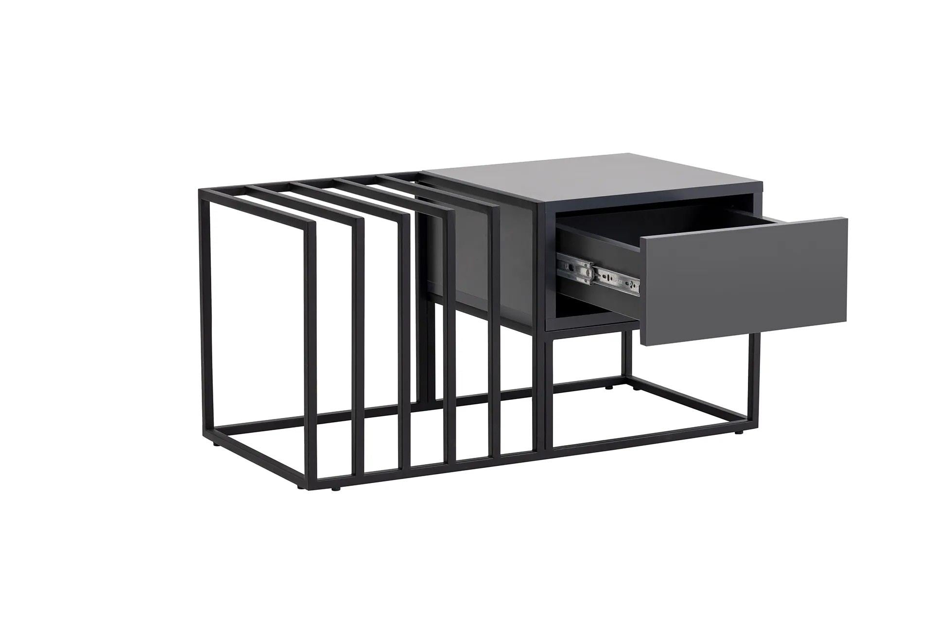Mesa de Centro – 90 cm x 37 cm x 90 cm – Preto – Aglomerado com revestimento de melamina