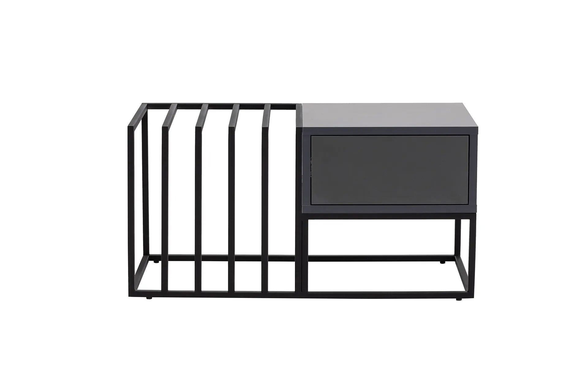 Mesa de Centro – 90 cm x 37 cm x 90 cm – Preto – Aglomerado com revestimento de melamina