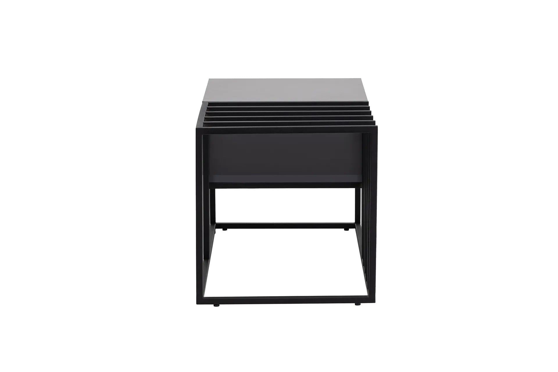 Mesa de Centro – 90 cm x 37 cm x 90 cm – Preto – Aglomerado com revestimento de melamina