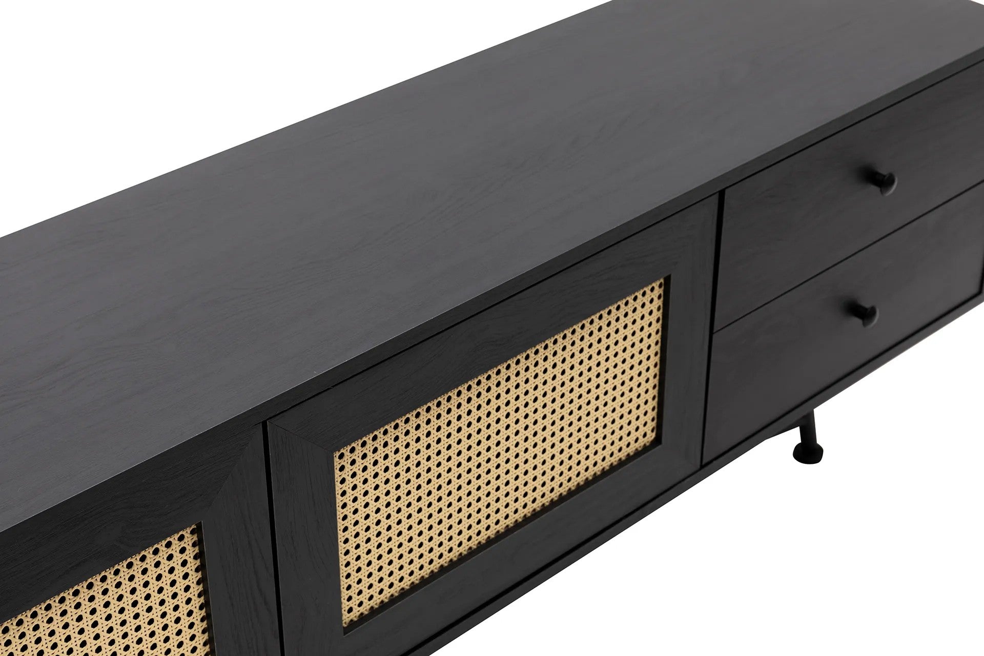 Móvel de TV – 180 cm x 55 cm x 40 cm – Preto – Aglomerado