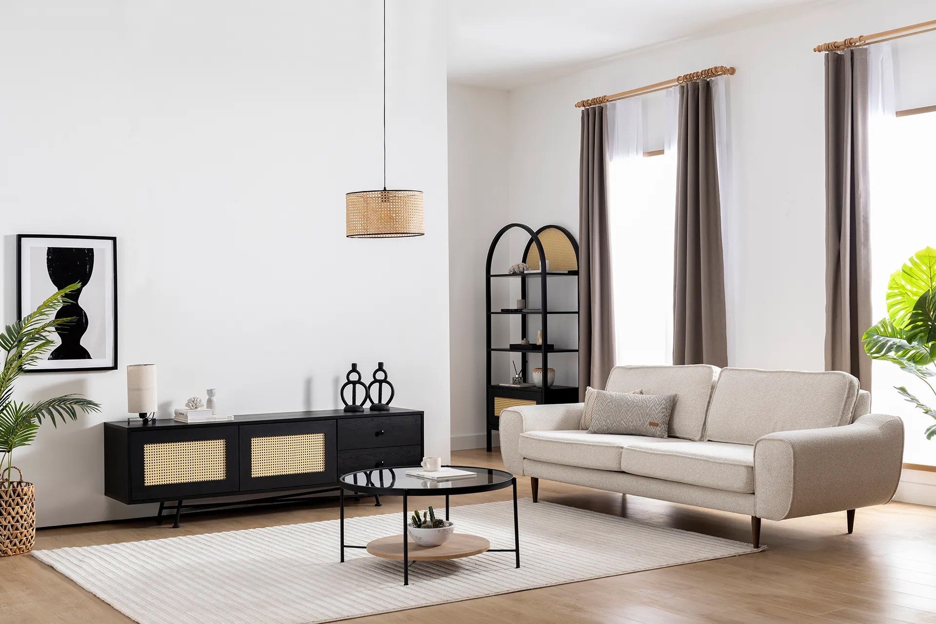 Móvel de TV – 180 cm x 55 cm x 40 cm – Preto – Aglomerado