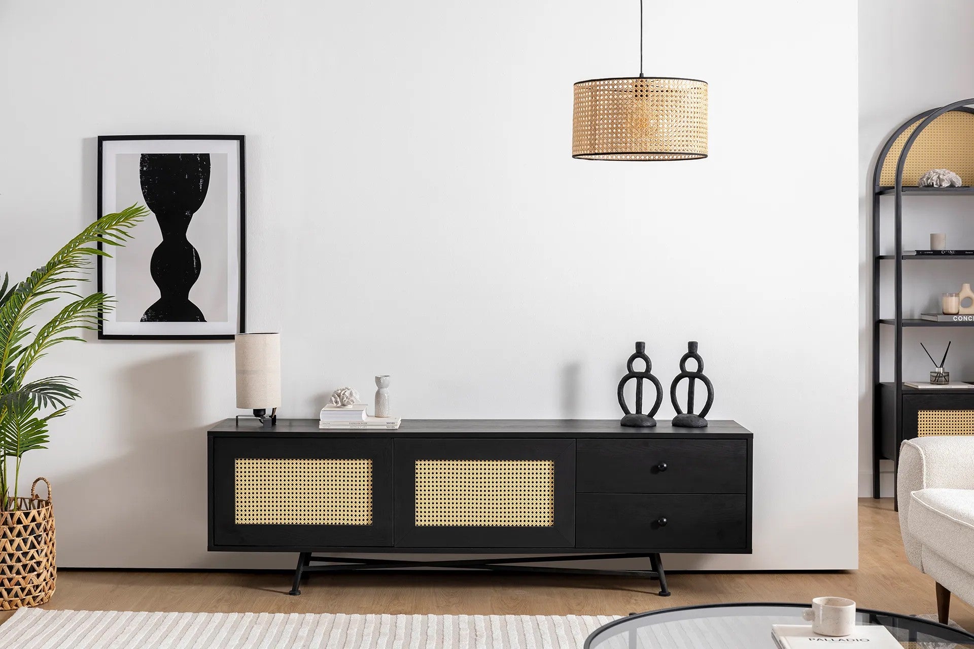 Móvel de TV – 180 cm x 55 cm x 40 cm – Preto – Aglomerado
