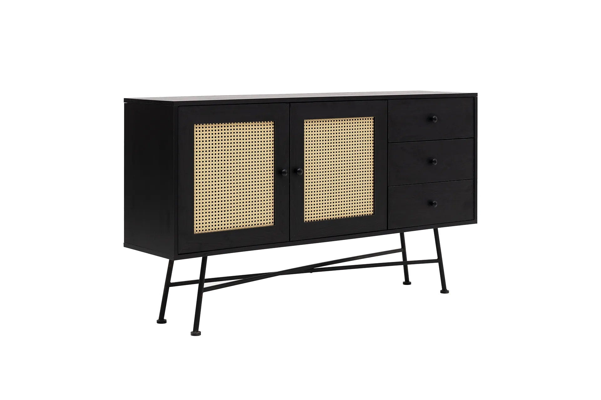 Aparador – 160 cm x 90 cm x 40 cm – Preto – Aglomerado revestido a melamina