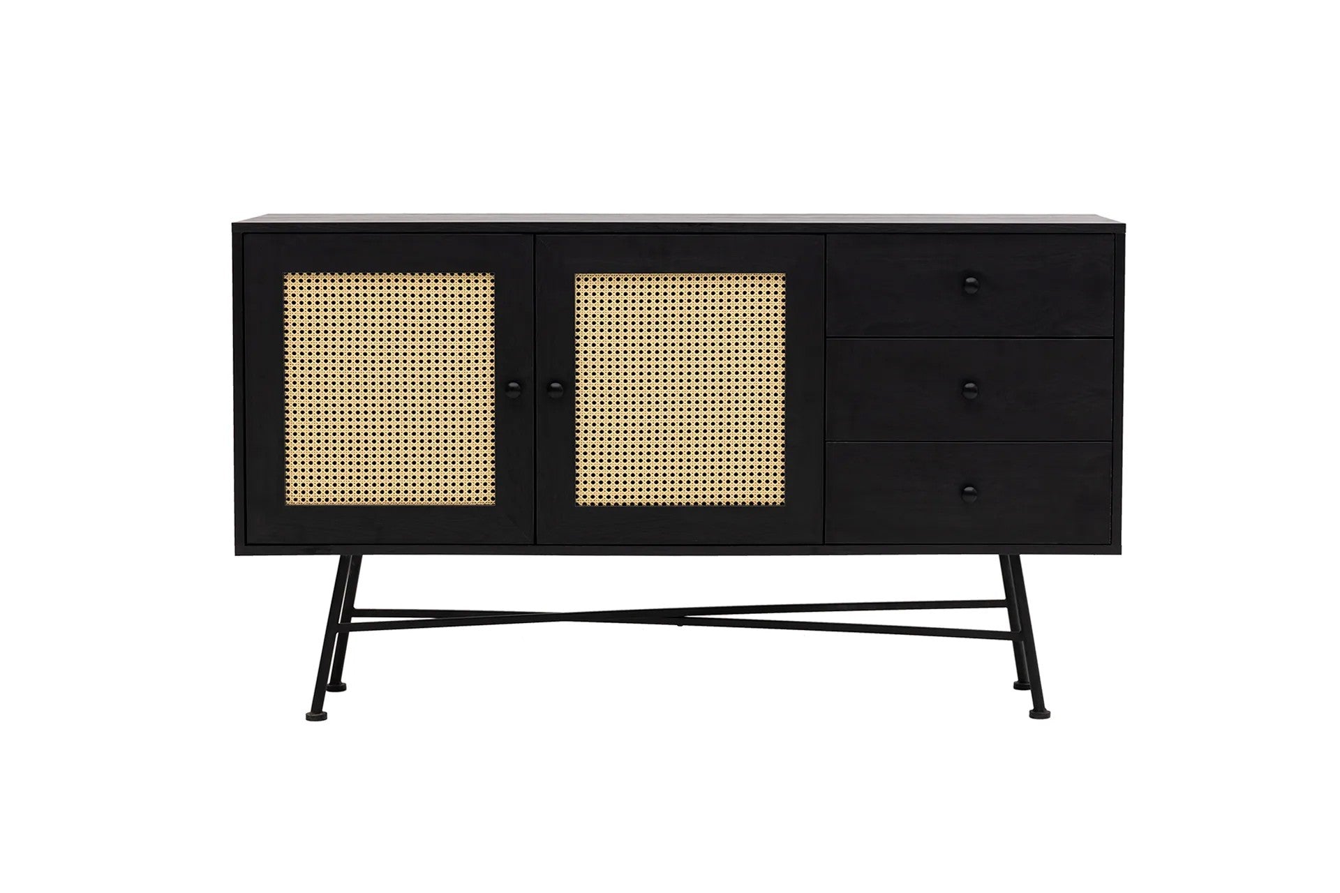 Aparador – 160 cm x 90 cm x 40 cm – Preto – Aglomerado revestido a melamina