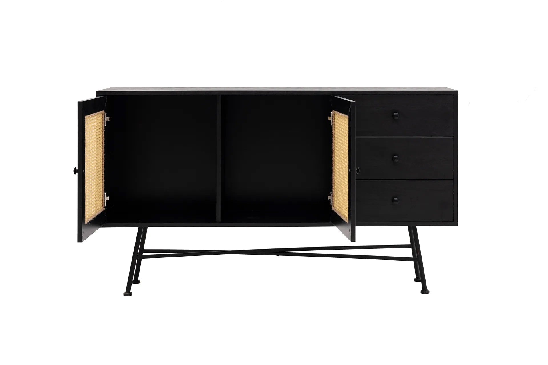 Aparador – 160 cm x 90 cm x 40 cm – Preto – Aglomerado revestido a melamina